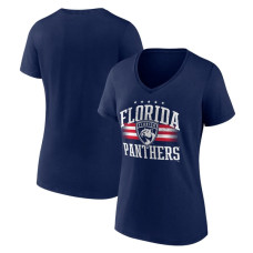 Женская футболка Florida Panthers Navy Americana Team V-Neck