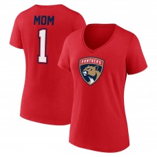 Футболка Florida Panthers Womens Mothers Day #1 Mom V-Neck - Red