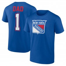 New York Rangers Blue Fathers Day #1 Dad T-Shirt New York Rangers Blue Fathers Day #1 Dad T-Shirt