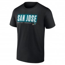 San Jose Sharks Black Blocked Out T-Shirt San Jose Sharks Black Blocked Out T-Shirt