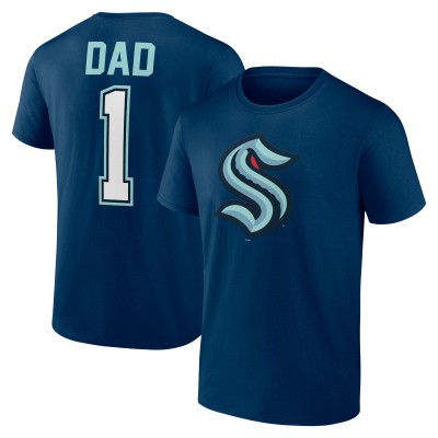 Футболка Seattle Kraken Fathers Day #1 Dad - Deep Sea Blue