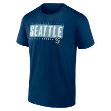 Seattle Kraken Deep Sea Blue Blocked Out T-Shirt Seattle Kraken Deep Sea Blue Blocked Out T-Shirt