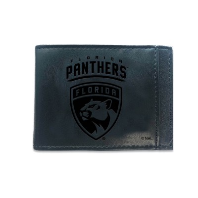 Кошелек Florida Panthers Hybrid Leather Front Pocket Bi-Fold with Money Clip - Black