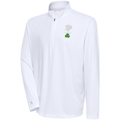 Кофта на короткой молнии Pittsburgh Penguins Antigua Shamrock Tribute - White