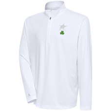 Кофта на короткой молнии Dallas Stars Antigua Shamrock Tribute - White