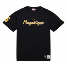 Футболка Pittsburgh Penguins Mario Lemieux Mitchell & Ness Black Premium Nickname Vintage Logo