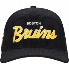 Boston Bruins 47 Black Crosstown Corduroy Hitch Adjustable Hat