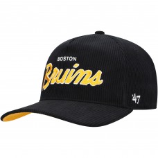 Boston Bruins 47 Black Crosstown Corduroy Hitch Adjustable Hat