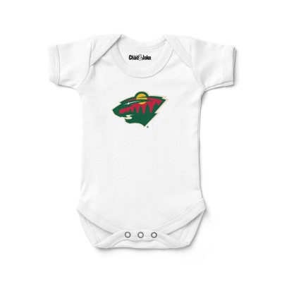 Newborn & Малышам Minnesota Wild Chad & Jake White Primary Logo Bodysuit