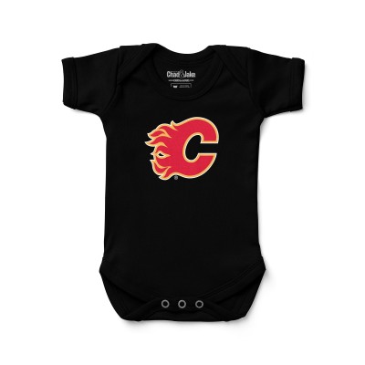 Newborn & Малышам Calgary Flames Chad & Jake Black Primary Logo Bodysuit