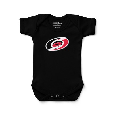 Newborn & Малышам Carolina Hurricanes Chad & Jake Black Primary Logo Bodysuit