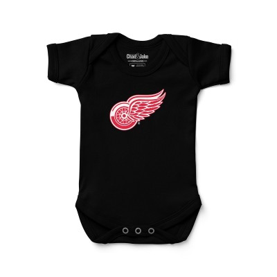 Newborn & Малышам Detroit Red Wings Chad & Jake Black Primary Logo Bodysuit