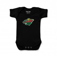 Newborn & Малышам Minnesota Wild Chad & Jake Black Primary Logo Bodysuit