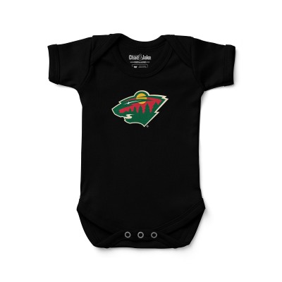 Newborn & Малышам Minnesota Wild Chad & Jake Black Primary Logo Bodysuit