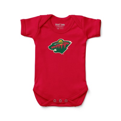 Newborn & Малышам Minnesota Wild Chad & Jake Red Primary Logo Bodysuit