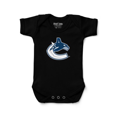Newborn & Малышам Vancouver Canucks Chad & Jake Black Primary Logo Bodysuit