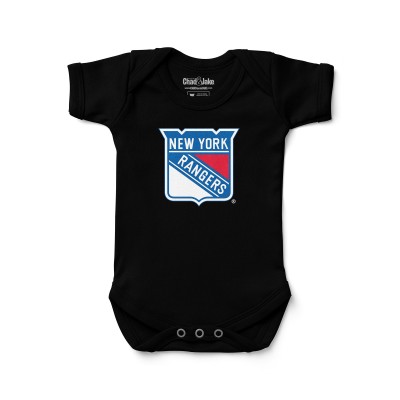 Newborn & Малышам New York Rangers Chad & Jake Black Primary Logo Bodysuit