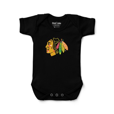 Newborn & Малышам Chicago Blackhawks Chad & Jake Black Primary Logo Bodysuit