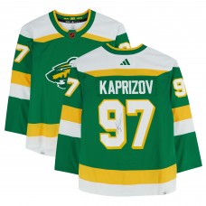 Игровая джерси Kirill Kaprizov Minnesota Wild Autographed Fanatics Authentic 2022-23 Reverse Retro adidas Authentic