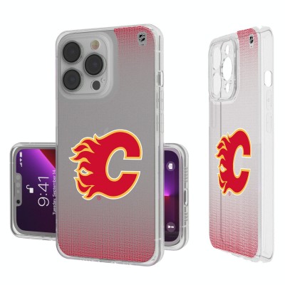 Calgary Flames Linen Logo iPhone Clear Case