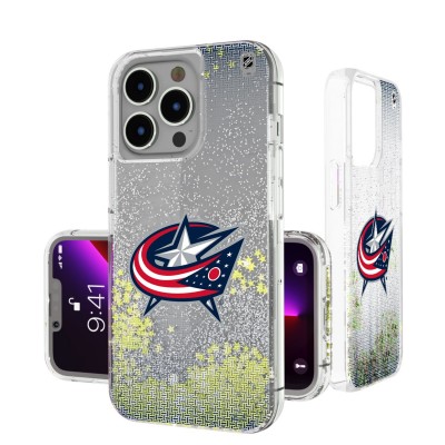 Columbus Blue Jackets Linen Logo iPhone Glitter Case