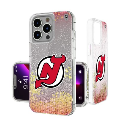 New Jersey Devils Linen Logo iPhone Glitter Case