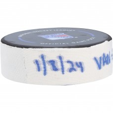 Elias Pettersson Vancouver Canucks Fanatics Authentic Game-Used Goal Puck vs. New York Rangers on January 8, 2024 - Second of Two Goals Scored