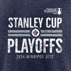 Winnipeg Jets 2024 Stanley Cup Playoffs Crossbar Tri-Blend T-Shirt - Navy