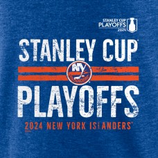 New York Islanders 2024 Stanley Cup Playoffs Crossbar Tri-Blend T-Shirt - Heather Royal