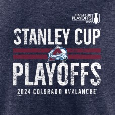 Colorado Avalanche 2024 Stanley Cup Playoffs Crossbar Tri-Blend T-Shirt - Navy