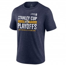 Nashville Predators 2024 Stanley Cup Playoffs Crossbar Tri-Blend T-Shirt - Navy
