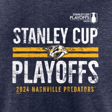 Nashville Predators 2024 Stanley Cup Playoffs Crossbar Tri-Blend T-Shirt - Navy