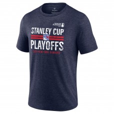 New York Rangers 2024 Stanley Cup Playoffs Crossbar Tri-Blend T-Shirt - Navy