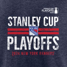 New York Rangers 2024 Stanley Cup Playoffs Crossbar Tri-Blend T-Shirt - Navy