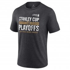 Vegas Golden Knights 2024 Stanley Cup Playoffs Crossbar Tri-Blend T-Shirt - Heather Charcoal