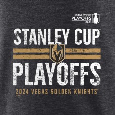Футболка Vegas Golden Knights 2024 Stanley Cup Playoffs Crossbar Tri-Blend - Heather Charcoal