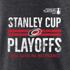 Carolina Hurricanes 2024 Stanley Cup Playoffs Crossbar Tri-Blend T-Shirt - Heather Charcoal