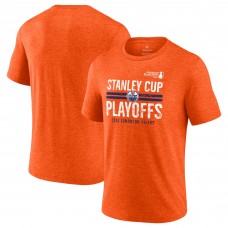 Edmonton Oilers 2024 Stanley Cup Playoffs Crossbar Tri-Blend T-Shirt - Heather Orange
