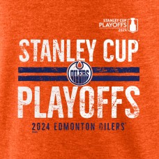 Футболка Edmonton Oilers 2024 Stanley Cup Playoffs Crossbar Tri-Blend - Heather Orange