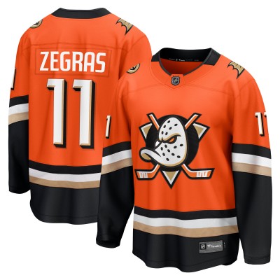 Игровая джерси Anaheim Ducks Trevor Zegras Fanatics Orange Home Premier Breakaway Player
