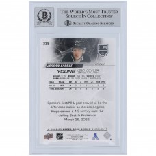 Jordan Spence Los Angeles Kings Autographed 2022-23 Upper Deck Series 1 Youngs Guns #238 Beckett Fanatics Witnessed Authenticated 9/10 Rookie Card