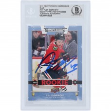 Alex DeBrincat Chicago Blackhawks Autographed 2017-18 Upper Deck Compendium Blue #877 Beckett Fanatics Witnessed Authenticated Rookie Card