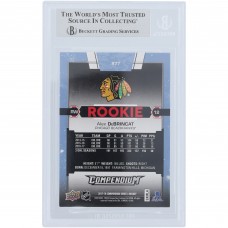 Alex DeBrincat Chicago Blackhawks Autographed 2017-18 Upper Deck Compendium Blue #877 Beckett Fanatics Witnessed Authenticated Rookie Card
