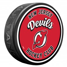 New Jersey Devils Retro Script Puck