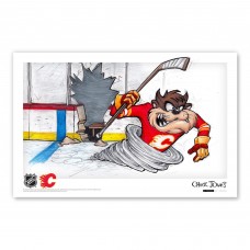 Calgary Flames Tasmanian Devil 11 x 17 Looney Tunes Poster Print