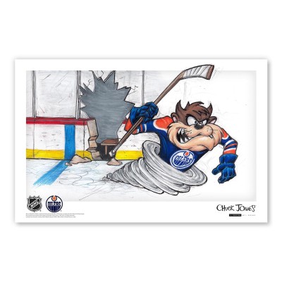 Edmonton Oilers Tasmanian Devil 11 x 17 Looney Tunes Poster Print