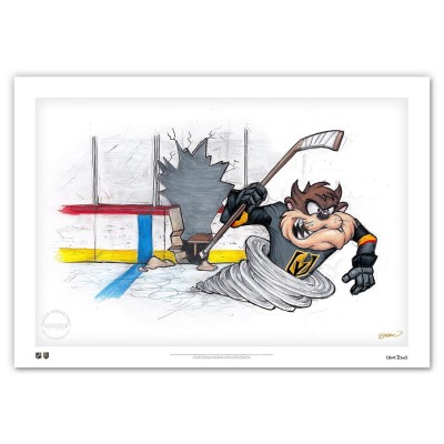 Vegas Golden Knights Tasmanian Devil 14 x 20 Looney Tunes Fine Art Print - Limited Edition