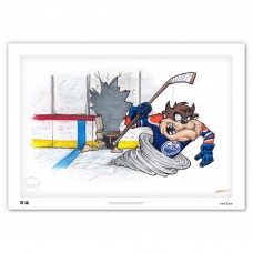 Edmonton Oilers Tasmanian Devil 14 x 20 Looney Tunes Fine Art Print - Limited Edition