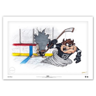 Los Angeles Kings Tasmanian Devil 14 x 20 Looney Tunes Fine Art Print - Limited Edition