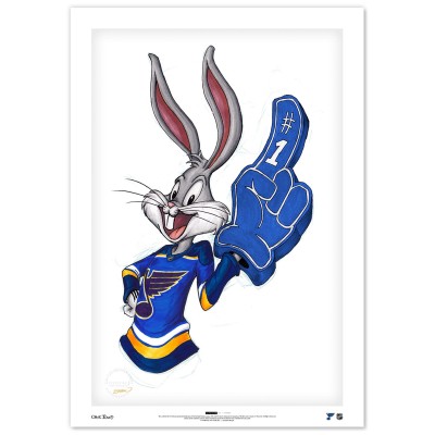 St. Louis Blues Bugs Bunny 14 x 20 Looney Tunes Fine Art Print - Limited Edition